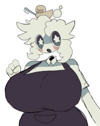 1girls aged_up big_ass bubble_(fundamental_paper_education) bubbles clothed clothing female female_only fist fundamental_paper_education huge_ass huge_breasts looking_at_viewer massive_breasts momiji_(artist) schoolgirl short_hair star_eyes tagme toothbrush wide_hips