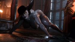 3d alcina_dimitrescu athletic_female big_ass big_breasts blender bubble_butt busty curvy curvy_figure earrings glowing_eyes heart_shaped_ass jack-o_pose looking_at_viewer pawg perfect_body resident_evil resident_evil_8:_village rezzio19 seductive_look tempting thick_ass thick_thighs vampire_girl
