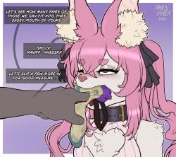absurd_res anthro bangs bat big_ears black_collar blush bodily_fluids body_worship bow_tie clothing collar crying damienkamien degradation dirty dirty_clothing dirty_socks dirty_talk dirty_underwear dominant dominant_anthro duo eye_roll eyebrows faceless faceless_anthro faceless_character faceless_male fluffy_ears footwear fur gag gag_sequence gagged gagging hair half-closed_eyes hi_res humiliation jockstrap jockstrap_in_mouth laundry male male/male mammal musk musk_worship muzzle_(object) muzzled narrowed_eyes pink_eyes pink_hair pink_nose ponytail scent scent_play scentplay smelly sniffing sniffing_clothes sock_gag sock_in_mouth sock_sniffing socks speech_bubble stuff_gag submissive submissive_anthro submissive_male sweat sweatdrop tears text training trinity_the_bat underwear white_body white_fur