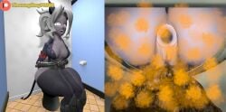 (theusagiboy1406) 3d 3d_(artwork) 3d_model 3d_render anus anus_open armor assbig_butt bare_ass bottomless bra breasts clothed clothing demon fart fart_cloud fart_fetish farting farts feces female gauntlets genitals gloves hair handwear helltaker horns huge_ass huge_thighs humanoid jacket judgement_(helltaker) scat sfm shit shitting short_hair socks solo source_filmmaker teeth thick_thighs toilet toilet_use topwear turd turd_hanging_out white_hair wide_hips