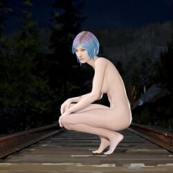bungusdungus70 chloe_price exhibitionism flash flash_photo flashlight life_is_strange nude nude_female outdoors posing public_nudity