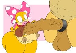anthro bbw belly belly_button big_ass big_balls big_belly big_breasts big_nipples big_penis big_thighs bowser female hanging_balls holding_penis huge_ass huge_balls huge_breasts huge_butt huge_cock huge_cock huge_thighs koopa koopaling long_penis male male/female mario_(series) nipples overweight_female penis penis_awe rougethedaisy wendy_o._koopa