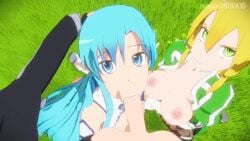 1boy 2girls 3d after_fellatio ahe_gao alternate_version_available animated aqua_eyes aqua_hair audio big_breasts blowjob cousins cum_in_pussy deep_blowjob deepthroat double_blowjob english_subtitles fellatio forest incest kirigaya_suguha leafa long_hair medium_breasts miura3d opennsfwsp outdoors pov swallowing swallowing_cum sword_art_online tagme topless trio video yellow_eyes yellow_hair yuuki_asuna