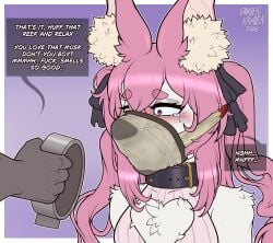 absurd_res anthro bangs bat big_ears black_collar blush bodily_fluids body_worship bondage bondage bound bow_tie clothing collar crying damienkamien degradation dirty dirty_clothing dirty_socks dirty_talk dirty_underwear dominant dominant_anthro duct_tape duo eyebrows faceless faceless_anthro faceless_character faceless_male fluffy_ears footwear fur gag gag_sequence gagged gagging hair hi_res humiliation laundry male male/male mammal musk musk_worship muzzle_(object) muzzled pink_eyes pink_hair pink_nose ponytail scent scent_play scentplay smelly sniffing sniffing_clothes sock_gag sock_in_mouth sock_sniffing socks speech_bubble stuff_gag submissive submissive_anthro submissive_male sweat sweatdrop tape tape_bondage tears text training trinity_the_bat underwear underwear_sniffing white_body white_fur