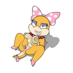 alternate_breast_size anthro bow breasts claws eyelashes eyeshadow female high_heels lipstick mario_(series) necklace nintendo nipples pearl_necklace polka_dots pussy shell smooth_skin spiked_shell spikes tail thegalen wendy_o._koopa