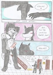 anthro canine comic dashthefox fur furry mammal rubber traditional_media wings wolf