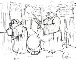 disney friar_tuck male_only monochrome robin_hood_(disney) rough_sketch sketch tagme