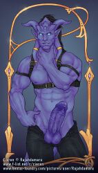 1boy balls draenei erection humanoid_penis male male_draenei male_only muscular penis rajah_damaru solo solo_male warcraft world_of_warcraft