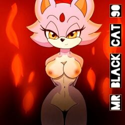 ass blaze_the_cat cat_tail female female_only fire mrblackcat901 solo solo_female sonic_(series) tagme