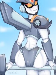 1girls ass brawlhalla clothed female female_only metallic_body no_humans robot_girl rule_63 shado3 solo vector_(brawlhalla)