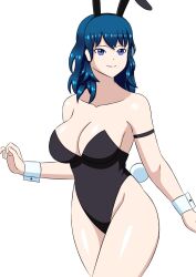 1girls alternate_costume bare_shoulders breasts bunny_ears bunny_girl bunnysuit byleth_(fire_emblem) byleth_(fire_emblem)_(female) clothed clothing female female_only fire_emblem fire_emblem:_three_houses nintendo sealllll solo teal_hair