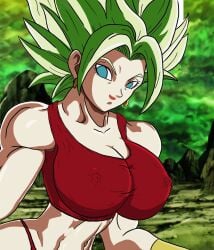 1girls alien_human alien_look_like_human blue_eyes dragon_ball dragon_ball_super erect_nipples erect_nipples_under_clothes extraterrestrial extraterrestrial_human female female_only green_hair innerfiire kale kale_(berserker) legendary_super_saiyan muscular_female solo super_saiyan super_saiyan_2 thick_thighs universe_6 universe_6_girls