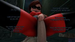 3d 3d_(artwork) big_penis caption clothed clothed_female_nude_male clothed_sex dirty_talk disney domino_mask elastigirl grinding helen_parr huge_cock milf pale-skinned_male penis pixar punishment pussy_rubbing pussy_rubbing_on_penis reverse_cowgirl_position smitty34 smooth_skin source_filmmaker superheroine tagme tease teasing text the_incredibles thick_thighs thighhighs unseen_male_face