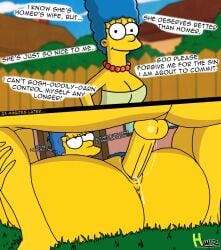 2koma ass asshole cheating cum cum_in_pussy female hwiz instant_loss male marge_simpson mating_press milf ned_flanders outdoors partial_male penis public pussy the_simpsons vaginal_penetration