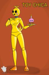 1girls animatronic anthro chicken cupcake exposed_endoskeleton female female_only five_nights_at_freddy's five_nights_at_freddy's_2 robot robot_girl solo the_nameless_guy toy_chica_(fnaf)