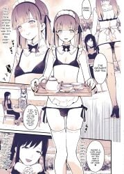 1boy 1girls bikini boku_wa_onee-chan_no_imouto brother brother_and_sister bulge doujinshi female high_heels incest long_socks maid_apron maid_headdress panels panties sennomori_maitake sister text_bubble uratari