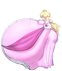 hyper hyper_pregnancy imcoffeecakes mario_(series) nintendo pink_dress princess_peach