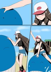 1girls age_progression ass ass_expansion breast_expansion breasts clothing female growth hilda_(pokemon) huge_ass huge_breasts human long_hair nintendo pokemon pokemon_bw size_difference wailord wardrobe_malfunction wide_hips xano501