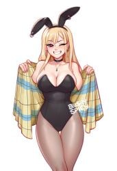1girls big_breasts blonde_hair blushypixy blushyspicy breasts bunny_ears bunny_girl bunnysuit choker cleavage female female_only gyaru hartman_hips hips hourglass_figure kitagawa_marin large_breasts long_fingernails solo sono_bisque_doll_wa_koi_wo_suru thigh_gap wide_hips wink