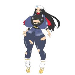 1girls akari_(pokemon) alternate_breast_size ass ass_expansion breast_expansion breasts female female_only garland33 huge_ass huge_breasts human human_only marcormen nintendo pokemon pokemon_legends:_arceus solo solo_female thick_thighs torn_clothes wardrobe_malfunction wide_hips