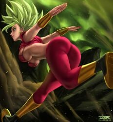 1girls abs big_ass big_breasts bikini boots dragon_ball dragon_ball_super female green_hair izhardraws kefla legendary_super_saiyan saiyan super_form super_saiyan super_saiyan_2 tight_clothing