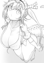 big_breasts big_thighs cool-kyou_shinja dragon_girl dragon_tail maid maid_headdress miss_kobayashi's_dragon_maid monster_girl tagme tail thick_thighs tohru_(dragon_maid) twintails