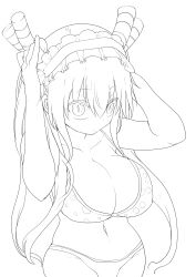 1girls big_breasts bikini cool-kyou_shinja dragon_girl female horns miss_kobayashi's_dragon_maid monster_girl solo swimsuit tohru_(dragon_maid)