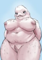 absurd_res animal_humanoid anthro beluga big_breasts breasts cetacean chubby_female female genitals goofyart hi_res humanoid larger_female mammal marine marine_humanoid mature_anthro mature_female monodontid nipples nude overweight overweight_anthro overweight_female pussy size_difference slightly_chubby toothed_whale whale