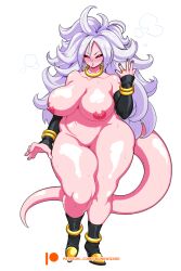 android_21 big_breasts black_nail_polish bunkwizard dragon_ball dragon_ball_fighterz majin_android_21 milf monster_girl plump sweat tail thick_thighs variant venus_body wedding_band wedding_ring wide_hips