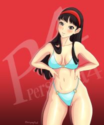 alternate_costume amagi_yukiko assymptoad atlus breasts female persona persona_4 solo swimsuit tagme