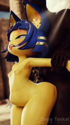 3d 3d_(artwork) 3d_model ambiguous_penetration animal_crossing ankha ankha_(animal_crossing) ankha_(zy0n7) anthro arm_pull ass big_ass big_dom_small_sub blue_hair breasts brown_body brown_skin dark-skinned_male domestic_cat dominant dopyteskat doubutsu_no_mori duo faceless_character faceless_male feline female female_penetrated from_behind_position hands_behind_back highres human human_on_anthro larger_male male male_human/female_anthro male_on_anthro male_penetrating male_penetrating_female mammal nairu_(doubutsu_no_mori) navel nintendo nude prison_guard_position sex shortstack size_difference small_breasts smaller_female solo_focus stomach_bulge straight thick_thighs tongue tongue_out wide_hips yellow_body zy0n7