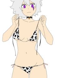 bikini fhs fhsz3r0 fnafhs fnafhs_z3ro fnafhsrule34 puppet_(fnafhs) purple_eyes reverse_trap tomboy white_hair