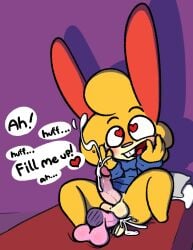 anal anthro balls bodily_fluids clothed clothed_sex clothing cum cum_inside duo genital_fluids genitals hi_res lagomorph leporid male male/male mammal penis pizza_rabbit_(rabblet) rabbit rabblet sex