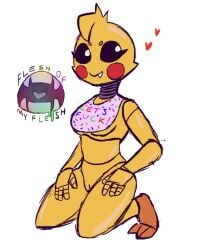 anthro chicken exposed_pussy feet five_nights_at_freddy's five_nights_at_freddy's_2 flesh_of_my_flesh fnaf naked toy_chica_(fnaf) underboob white_background