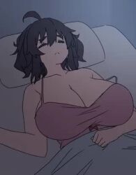 1girls 2d animated bouncing_breasts breasts female female_only huge_breasts insomnia-chan_(kaynimatic) kaynimatic low_res lowres massive_breasts no_sound short_hair sleeping solo solo_female tagme video