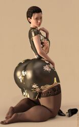 3d ass_in_dress bury-she huge_ass japanese_clothes tagme