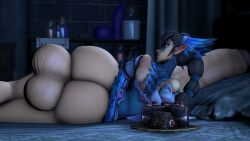 1futa 3d arynashryver ass backsack balls bed big_ass big_balls futanari gigantic_penis huge_ass huge_balls huge_penis huge_testicles long_hair looking_at_viewer looking_back lying paladins penis seal_guardian_vora vora_(paladins)