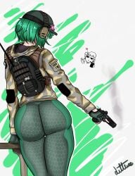 1girls artist_request ass_squeeze back_view belt big_ass big_butt big_hips big_pussy big_thighs bottom_heavy bubble_ass bubble_butt bursting_butt cameltoe dat_ass ela_(rainbow_six) gigantic_ass gigantic_butt green_hair headphones huge_ass huge_butt outgrowing_clothes pussy pussy_peek pussy_visible_through_thighs rainbow_six rainbow_six_siege simple_background skin_tight stretched_clothing thick thick_ass thick_hips thick_legs thick_thighs tight_clothes tight_clothing tight_pants tights vagina viewed_from_behind