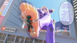 3d 4k asdf9146 blender child comic covered_in_cum crossed_legs cum ejaculation english_text feet feet_on_face female femdom foot_fetish foot_focus foot_lick footjob forced_orgasm giantess hands_behind_head helpless insole izuku_midoriya larger_female larger_female_smaller_male male mount_lady my_hero_academia resting smaller_male stepped_on stinky sweat trapped young yuu_takeyama