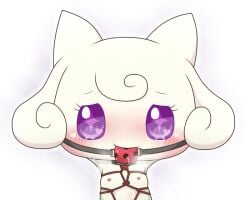 1girls artist_request ball_gag blush bondage flat_chest furry gag pianitchi tagme tamagotchi tears