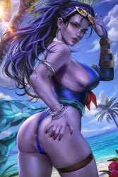 1girls alternate_breast_size alternate_costume anus anus_peek ass ass_grab beach bicep_bracelet big_ass big_breasts blizzard_entertainment blue_hair blue_skin bracelet bracelets breasts butt cote_d'azur_widowmaker dat_ass earrings european female female_focus female_only french hand_on_own_ass high_resolution highres hoop_earrings large_breasts logan_cure long_hair looking_at_viewer looking_back one-piece_swimsuit overwatch petite ponytail presenting_anus presenting_ass purple_skin pussy seductive_look sideboob solo spread_ass spread_butt sunglasses sunglasses_on_head swimsuit very_long_hair widowmaker yellow_eyes