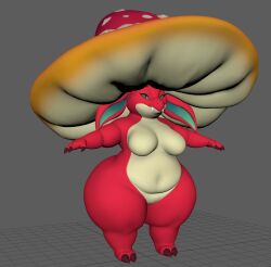 3d animal breasts creature curvy_females curvy_figure curvy_hips fat fat_ass fat_legs model mushroom mushroom_head red_body red_skin snake thick_hips thick_legs wide_hips yellow_skin