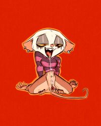 2022 anthro bottomless bottomless_female clitoris clitoris_piercing clothed clothing ear_piercing female fluttershythekind full-length_portrait genital_piercing genitals haplorhine illumination_entertainment kneeling mammal monkey monkey_feet monkey_girl narrowed_eyes piercing piercing_bondage portrait prehensile_feet presenting presenting_pussy primate pussy red_background running_mascara simple_background sing_(movie) solo spread_legs spread_pussy spreading tarsier tongue tongue_out tongue_piercing tongue_ring