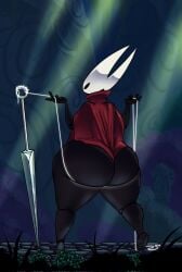 androgynous ass black_legwear butt dark demon fat_ass hollow_knight hornet_(hollow_knight) insect large_ass large_butt lkdrawsthicc nsfwlk plasma-snake rear_view showing_ass teasing thick thick_ass thick_legs tight_pants wide_hips