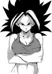 1girls alien_human alien_look_like_human caulifla dragon_ball dragon_ball_super extraterrestrial extraterrestrial_human female female_only head-cha-la seductive_smile solo tank_top