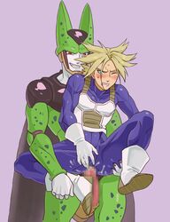 2boys anal bigger_dom bigger_penetrating_smaller bodysuit cell_(dragon_ball) censored dominant_villain dragon_ball dragon_ball_z femboy forced_yaoi gay green_skin male male_only male_rape_victim monster_boy non-human_rapist perfect_cell rape reverse_suspended_congress straight_hair super_saiyan trunks_briefs villain_on_hero yaoi