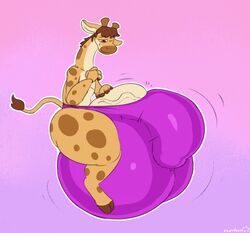 4_fingers anthro ass balls big_balls big_bulge big_butt big_penis brown_hair bulge erection fingers genitals giraffe giraffid gradient_background hair hand_on_genitalia hooves huge_balls huge_bulge huge_cock hyper hyper_balls hyper_bulge hyper_genitalia hyper_penis male male_only mammal one_eye_closed penis simple_background smile solo starrfluff thick_thighs unides vein veiny_penis wink