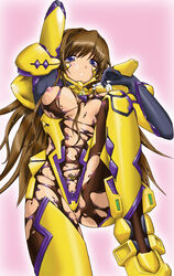 1girls breasts brown_hair female long_hair muv-luv muv-luv_alternative muv-luv_alternative_-_total_eclipse nipples pubic_hair solo takamura_yui torn_clothes xanadu