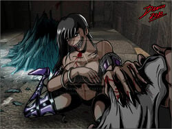 1girls 2d blood covering_breasts danilo eyes fatality ice mileena monster monster_girl mortal_kombat nude partial_male raped raped_by_enemy saved tears torn_clothes watermark wholesome