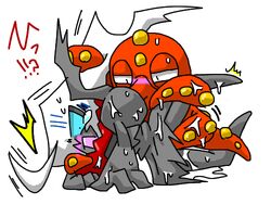 blush darkrai from_behind octillery open_mouth pokemon pokemon_(species) tears tentacle